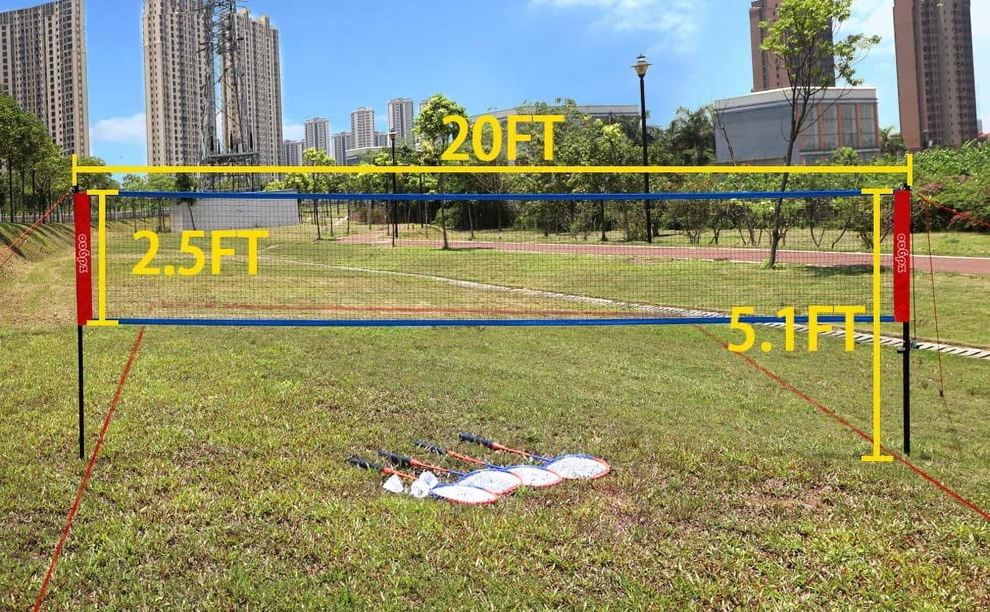 Zdgao Badminton Complete Net Set for Backyard Lawn, Beach, Park