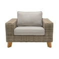 thumbnail image 3 of Bahamas Outdoor Wicker & Teak Wood Lounge Chair with Beige Olefin, 3 of 8