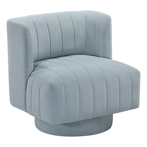 Lexicon Joyce Textured Fabric Swivel Chair in Aqua Blue