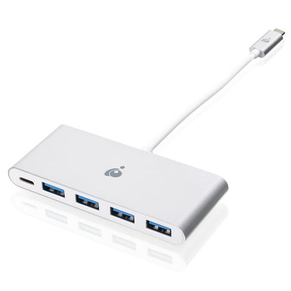 IOGEAR GUH3C4PD USB-C to 4 Port USB-A Hub with Power Delivery Pass-Thru