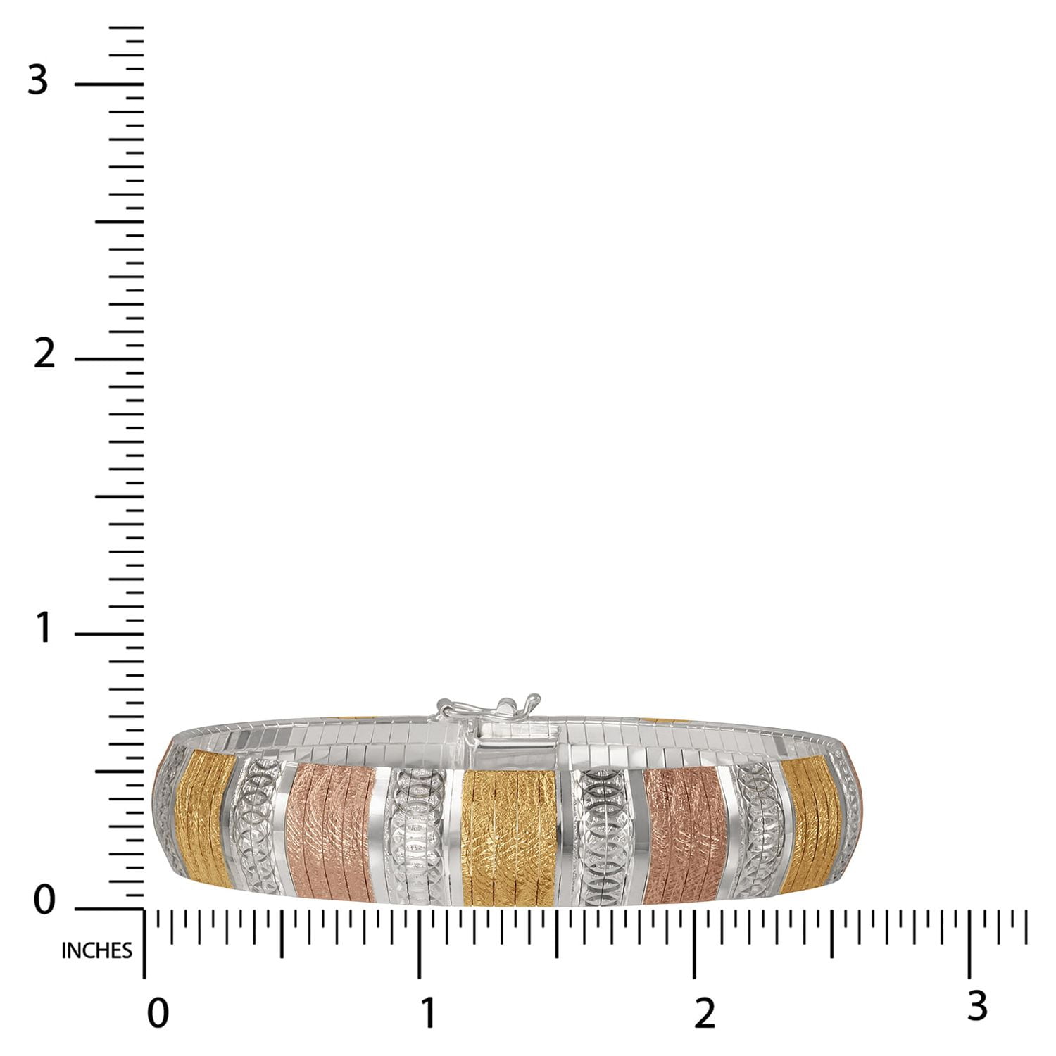 Brilliance- Women's Omega Flex Bangle Gold over Sterling Silver Bracelet, 7.5"