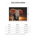 thumbnail image 5 of Yiaed Elephant Sunset in Kenya Print Blanket Throw Blanket Soft Cozy Flannel Blanket for Home Bed Sofa Couch Chair-40"x30", 5 of 6