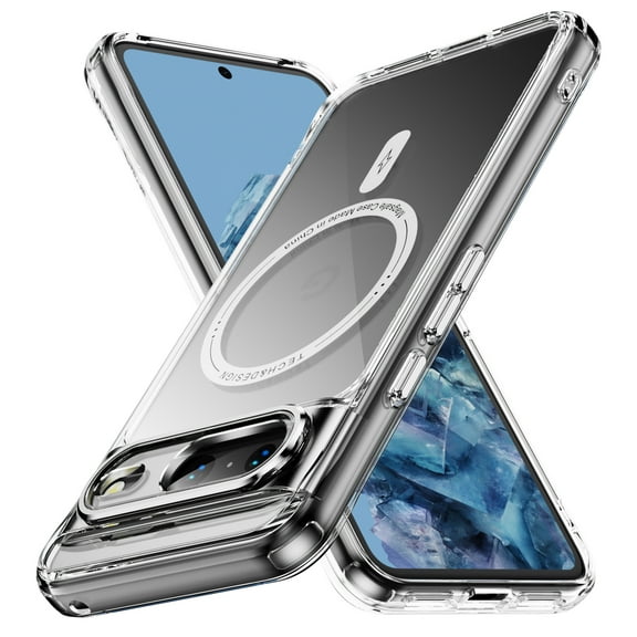 Magnetic Clear Compatible with Google Pixel 9a Case, Military Grade Drop Tested, Compatible with MagSafe, Shockproof Protective Hard Back Slim Case for Google Pixel 9a, Clear