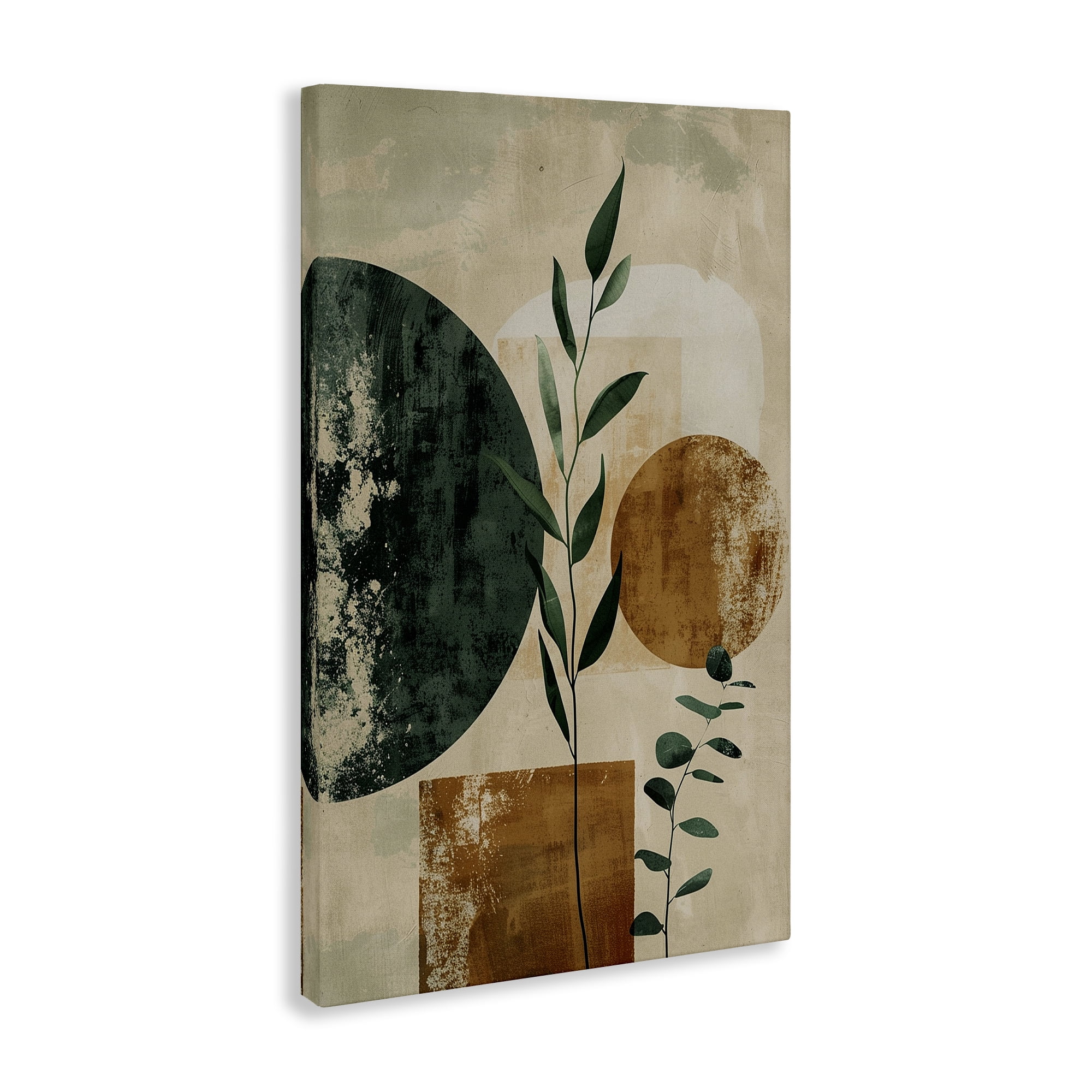 Stupell Industries Rustic Sprigs & Shapes Plants & Flowers Painting Wrapped Canvas Art Print Wall Art, 16 x 24
