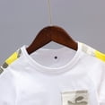 thumbnail image 7 of Toddler Baby Boy Summer Outfits Truck Tractor Fishing T-Shirt Tops Camouflage Shorts Clothes,Yellow, 7 of 7