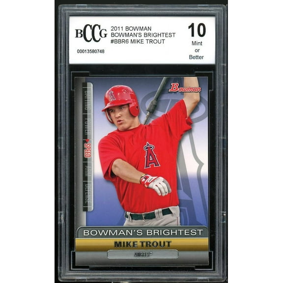 2011 Bowman Bowman's Brighest #BBR6 Mike Trout Rookie Card BGS BCCG 10 Mint 