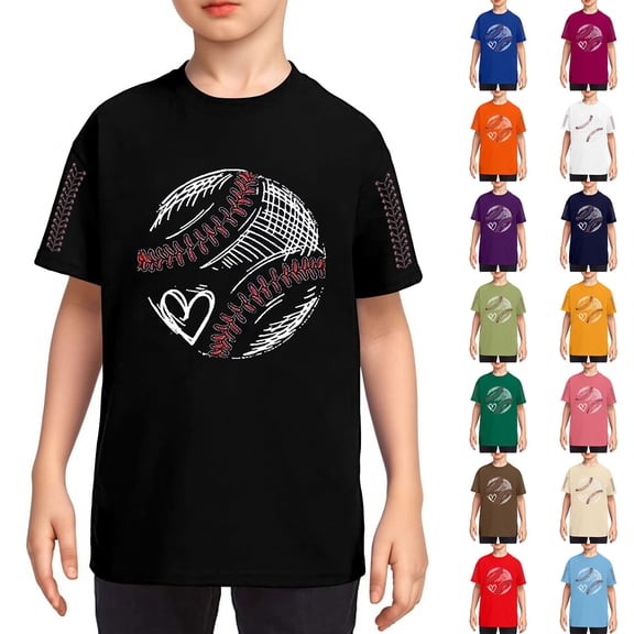 SHenli Boys Shirts Size 7 Round Neck Short Sleeve Casual Daily Holidays Tops T Shirt for Boys and Boys