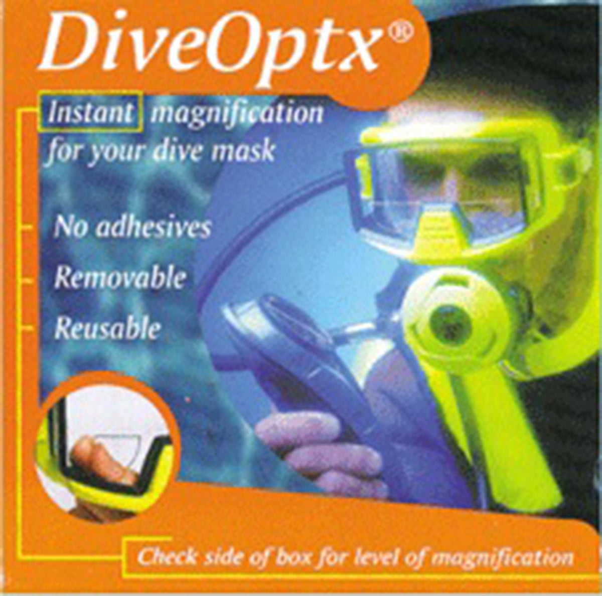 DiveOptix Lens Dive Scuba Mask Magnifier Gauge Readers Kit (pair