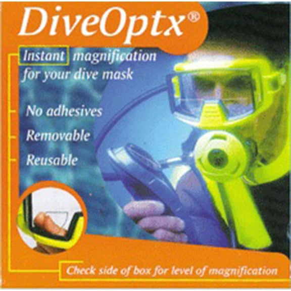 DiveOptix Lens Dive Scuba Mask Magnifier Gauge Readers Kit (pair)