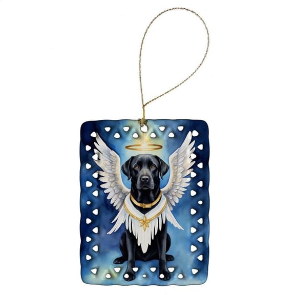 Carolines Treasures DAC7025CO2 3.4 x 2.6 in. Black Labrador Retriever My Angel Porcelain Ornament