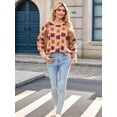 thumbnail image 4 of Women'S Fall Leaf Trendy Jacquard Sweater Casual Knitted Soft Cozy Pullover Sweaters Khaki S, 4 of 7