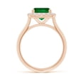 thumbnail image 2 of ANGARA Lab Grown Cushion Rectangular Emerald Halo Engagement Ring for Women in 14K Rose Gold (Size-10x8mm) | May Birthstone, Birthday, Anniversary, Jewelry Gift for Women | Lab-Grown Emerald Ring, 2 of 8