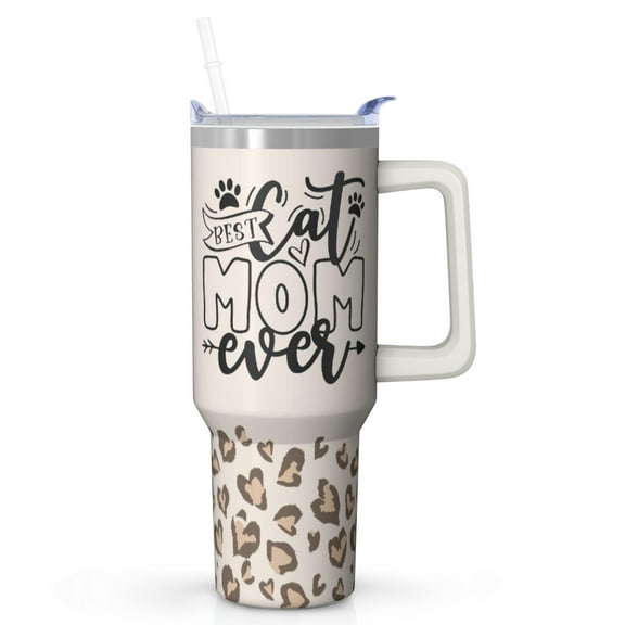 Celebrating Mom Gift - Large 40 Ounce Tumbler with Straw - Stainless Steel Cup for Hot & Cold - Best Mother's Day Birthday Christmas Gift for Women