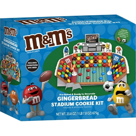 M&M's Ready-to-Decorate Gingerbread Stadium Cookie Kit, 1 Kit, 23.8 Ounces