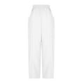 thumbnail image 6 of LLYwey Wide Leg Pants Women Casual Pant Loose Comfy Drawstring Wide Leg Crop Trousers with Pockets Female Stretch Pants Long Pant Style H1221 White 3XL, 6 of 8