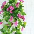 thumbnail image 6 of Visland Artificial Vines Morning Glory Hanging Plants Silk Garland Fake Green Plant Home Garden Wall Fence Stairway Outdoor Wedding Hanging Baskets Decor, 6 of 7