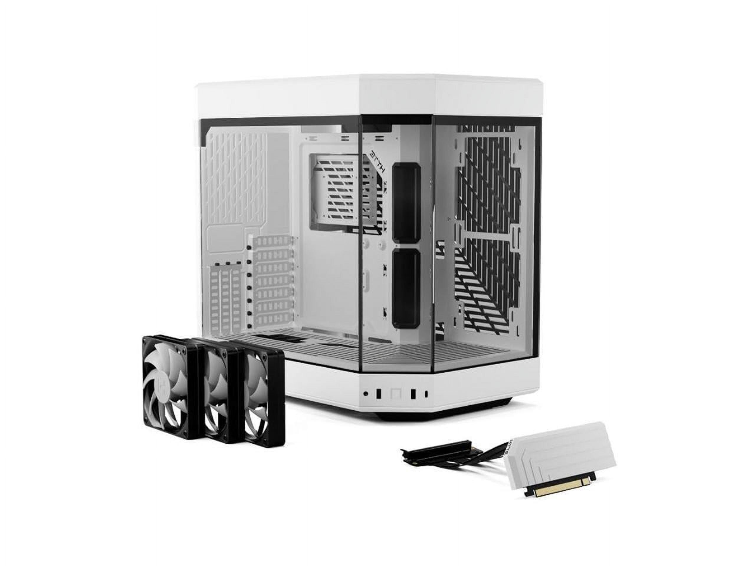 HYTE Y60 Modern Aesthetic Dual Chamber Panoramic Tempered Glass Mid-Tower ATX Computer Gaming Case with PCIe 4.0 Riser Cable Included, Snow White