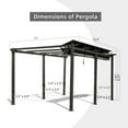 thumbnail image 3 of 11' X 16' Outdoor Retractable Pergola, Weather-Resistant Canopy with Protective Top, Aluminum Pergolas and Gazebos with Sun Shade for Porch Yard Backyard, Dark Gray, 3 of 8