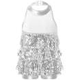 thumbnail image 2 of RUNQHUI Kids Girls Sequins Halter Neck Leotard Dance Dress Latin Jazz Salsa Samba Rumba Dance Costume Silver 6, 2 of 7