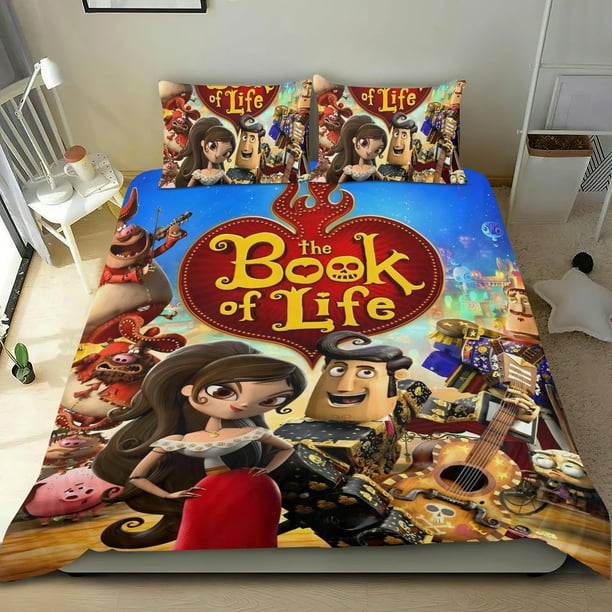 LIBRO DE LA VIDA Conjunto de sábanas temático, trío de piezas, cómodo y amigable con la piel, diseño único, regalo de decoración para el hogar para familiares, amigos y fans,140cm *210cm