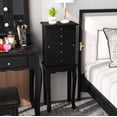 thumbnail image 5 of Gymax Mirrored Armoire Jewelry Cabinet Free Standing Organizer Storage Box Chest Black, 5 of 9