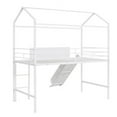 thumbnail image 3 of Bellemave Metal Loft Bed with Slide, Twin House Bed With Roof & Two-sided writable, Twin Loft Bed with Storage, No Box Spring Needed, White, 3 of 9