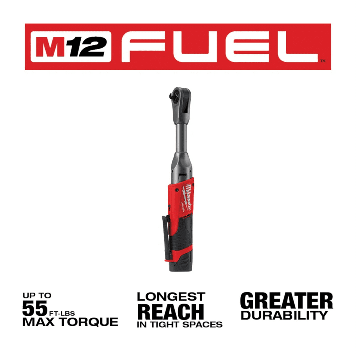 Milwaukee 2560-21 M12 FUEL 3/8" Extended Reach Ratchet 1 Battery Kit
