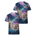 thumbnail image 4 of Men's 3D Star Cat Pattern T-Shirt - Vivid space-themed design, unisex casual streetwear, cool beauty T-shirts for festivals and casual wear, perfect gift concept, 4 of 6