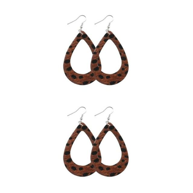 Qarigey Pendientes con estampado de leopardo, joyería elegante para mujer, adorno colgante, decoración colgante de oreja de gota de agua de doble cara, Type1 NO1 Qarigey CBP453095