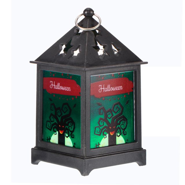 Lámpara De Linterna De Halloween Luz De Decoración De Halloween Retro Luz De Vela Sin Llama Luz Colgante Alimentada Por Batería Para El Hogar Jardín Fiesta Paisaje Mercado Castillo / Calabaza Speravity HA026596-01