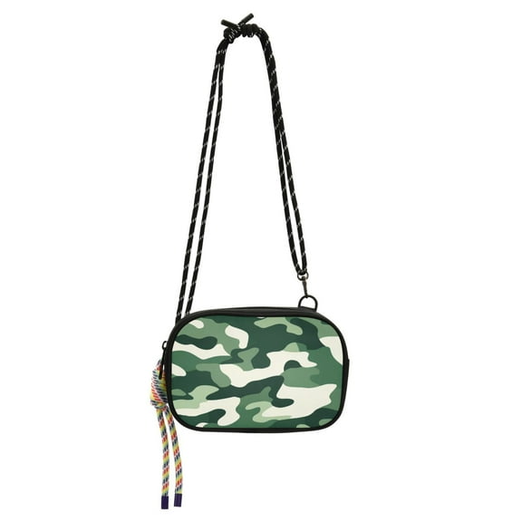 FORMRS Mini Crossbody Bag for Women Adjustable Rope Shoulder Casual Phone Purse, Light Green Camouflage Design