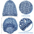 thumbnail image 3 of 2 Pieces Mesh Hair Net Rayon Knit Snood Women Crocheted Sleep Cap (Gray), 3 of 7