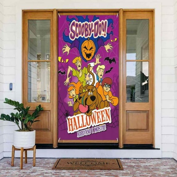Scooby Doo Door Cover Decorations Door Banner Porch Sign Banner For Indoor Outdoor Wall Home Party Supplies 72.8 x 35.4 Inch