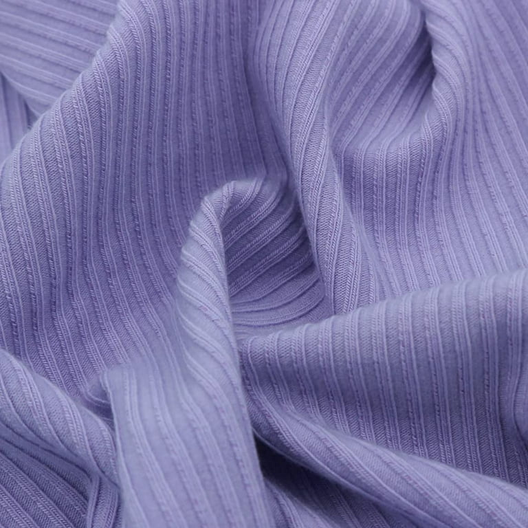 Knit Solid Ribbed Knit Fabric