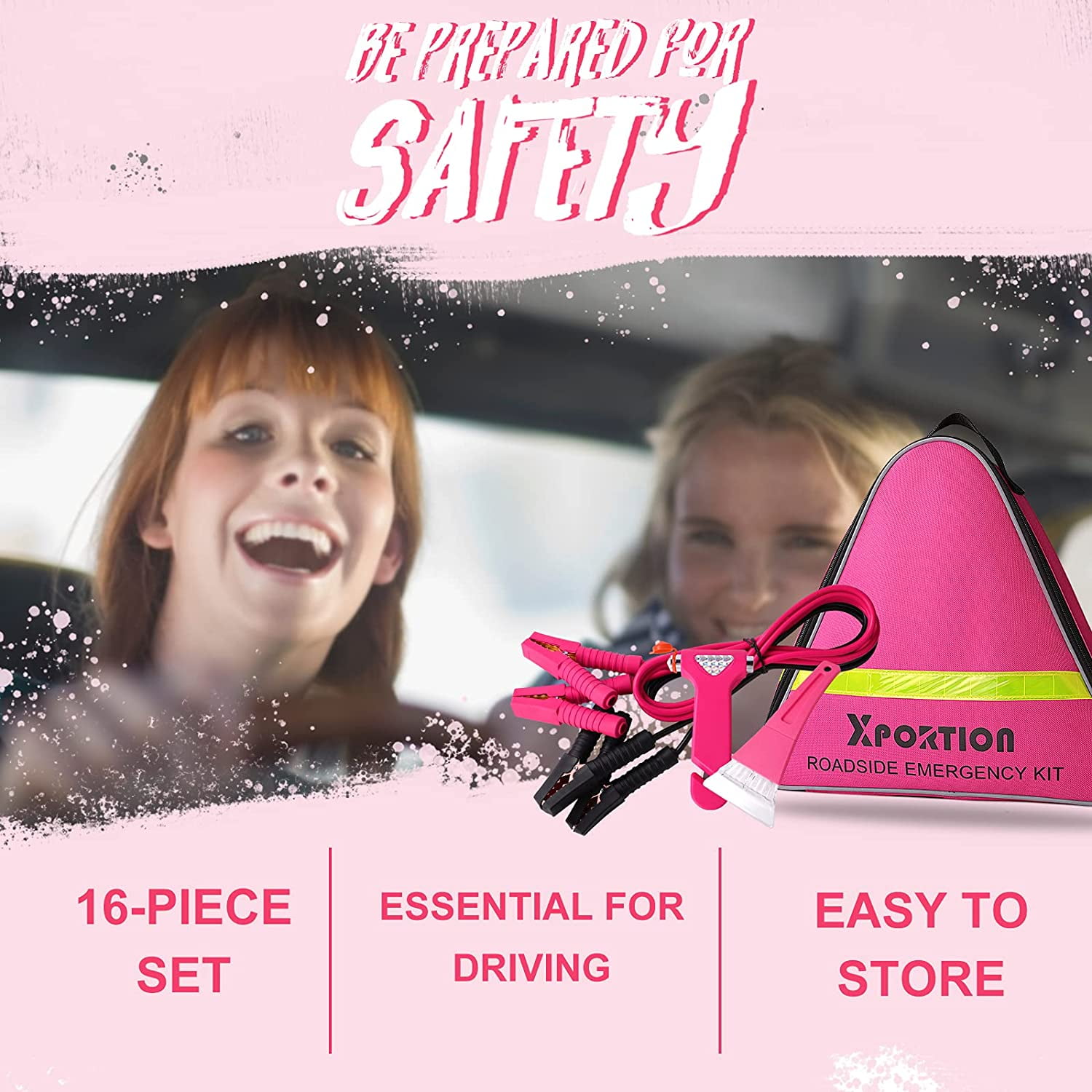 THINKWORK Car Emergency Kit for Teen Girls and Lady's