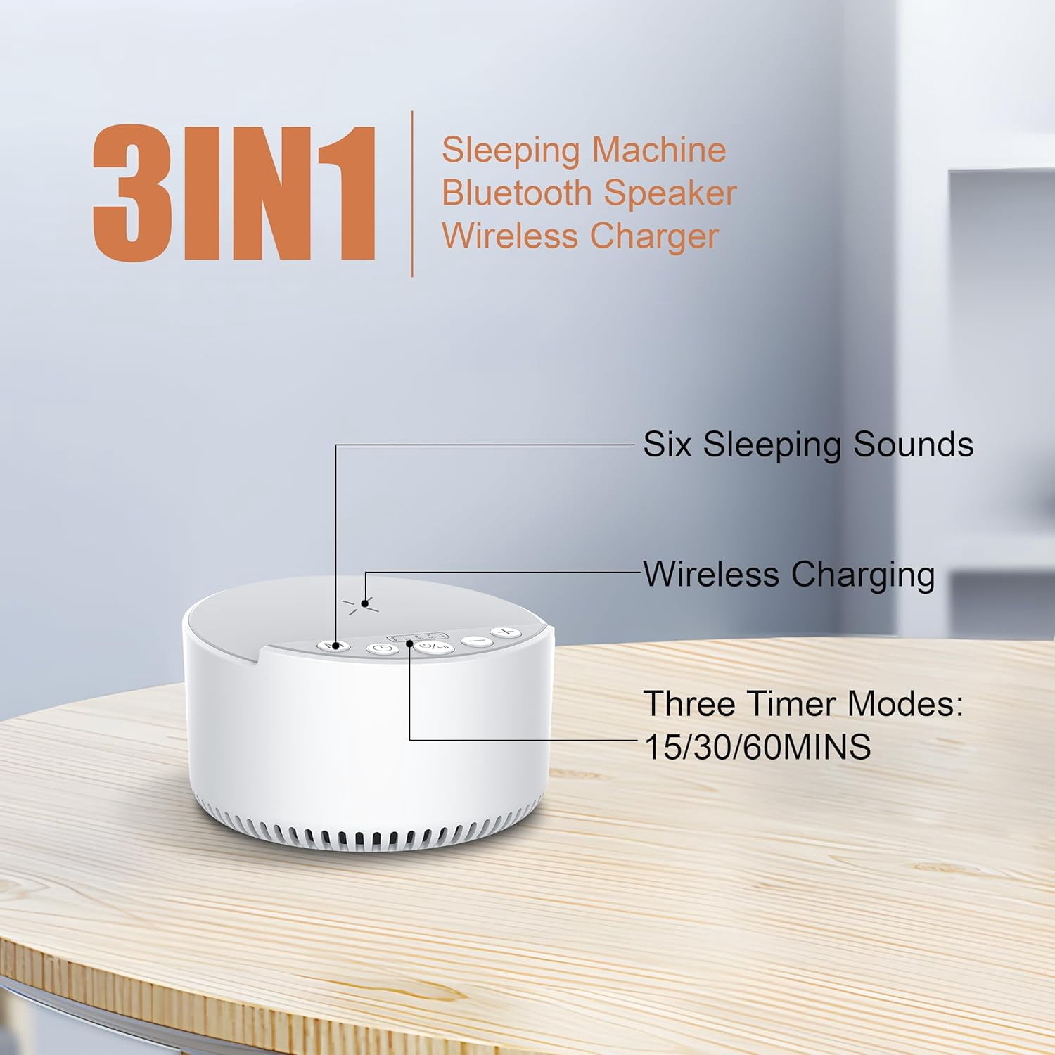 Tancola Baby Sleep White Noise Machine with Wireless Charge and  Bluetooth Speaker