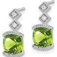 thumbnail image 2 of 14K White Gold Peridot And Diamond Earrings (Width 6.5) (Length 14.4) - Jbsp, 2 of 5
