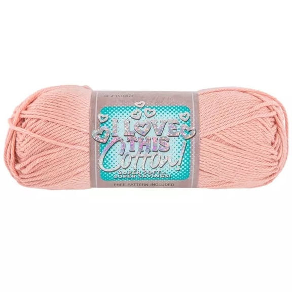 I Love This Cotton Yarn, Medium Weight 100% Cotton, 180 Yards, Warm Blush