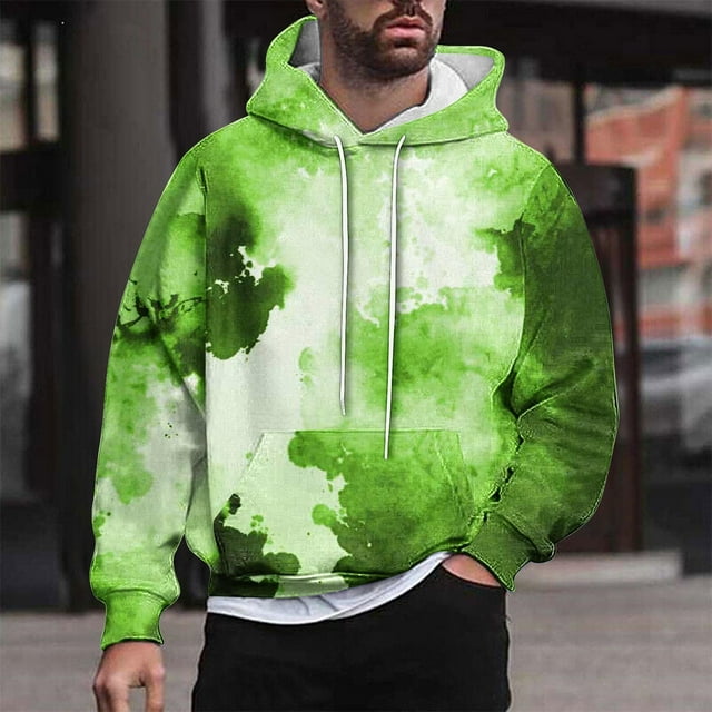 Sudadera con capucha para hombre, estilo casual, con cuello redondo, estampado, manga larga, blusa de poliéster