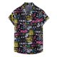 thumbnail image 1 of Playeras Y Camisas Para Hombre Camiseta de verano a la para hombre, camiseta informal con estampado de playa hawaiana, camiseta con botones, camiseta de manga corta con bolsillo (Black, L), 1 of 7