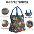 thumbnail image 3 of Pioneer Flower Drawstring Lunch Bag Women - Drawstring Lunch Bag Insulated for Work Office - Stain-Resistant Large Lunchbags for Women with Multi-Pockets, 3 of 6