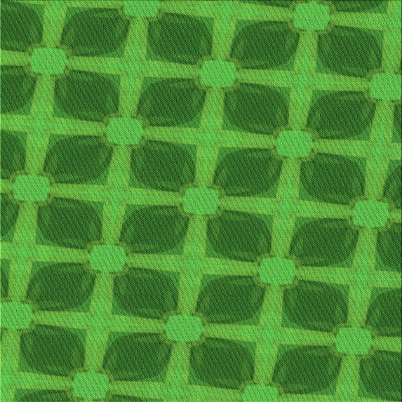 Ahgly Company Indoor Square Patterned Green Area Rugs, 8' Square