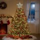 thumbnail image 4 of Estrella para la punta del árbol de Navidad | Estrella 3D de hierro de cinco puntas con 20 luces LED | Cinta dorada con purpurina multicolor para decoración navideña | Adorno duradero para árbol de, 4 of 6