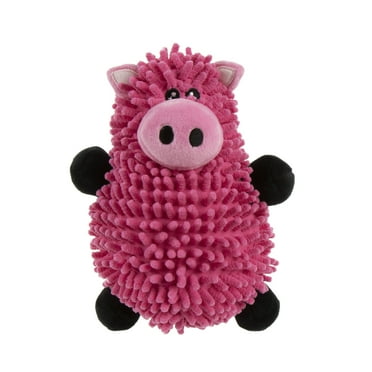 goDog Mopz Pig Squeaky Plush Dog Toy, 1-Piece, Pink, Large
