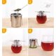 thumbnail image 5 of Infusor de té, colador de té de acero inoxidable, filtro de té con mango plegable para té suelto, preparación superior y café (verde), 5 of 5