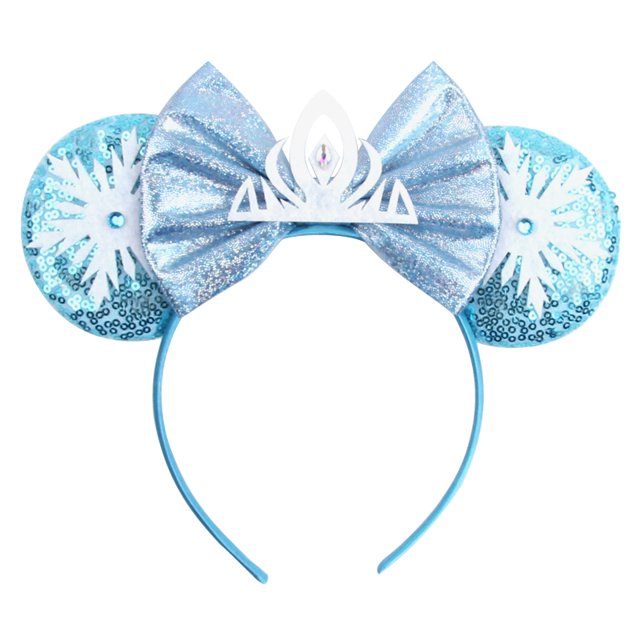 Diadema de corona con purpurina para niña, tocado de princesa para fiesta, diadema con orejas de ratón y lentejuelas, accesorios para el cabello, Boutique para Mujer