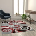 thumbnail image 3 of Flash Furniture Valli Collection Rectangular Contemporary Red Area Rug, 5' x 7', 3 of 7