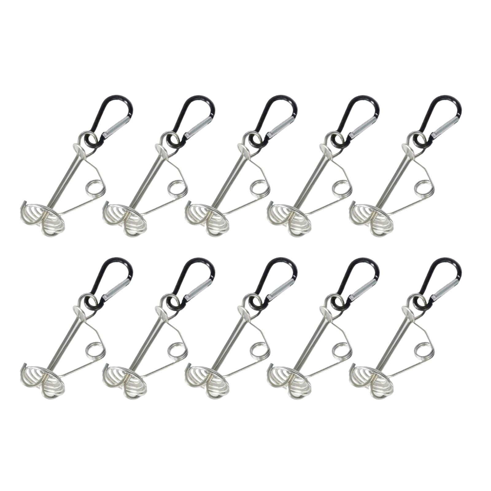 10Pcs Spiral Tent Stakes with Spring Buckle Tent Accessories Fixed Hook