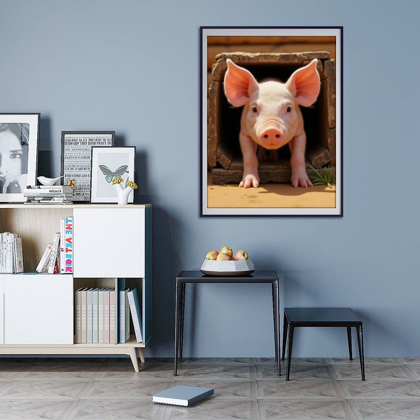 Diamond Art Kit for Adults, Piglet Curious Cuteness Tunnel Diamond Painting for Adults Beginners, DIY Diamond Art Painting Kits, 5D Diamond Painting Crafts for Home Decor 12x16 Frameless