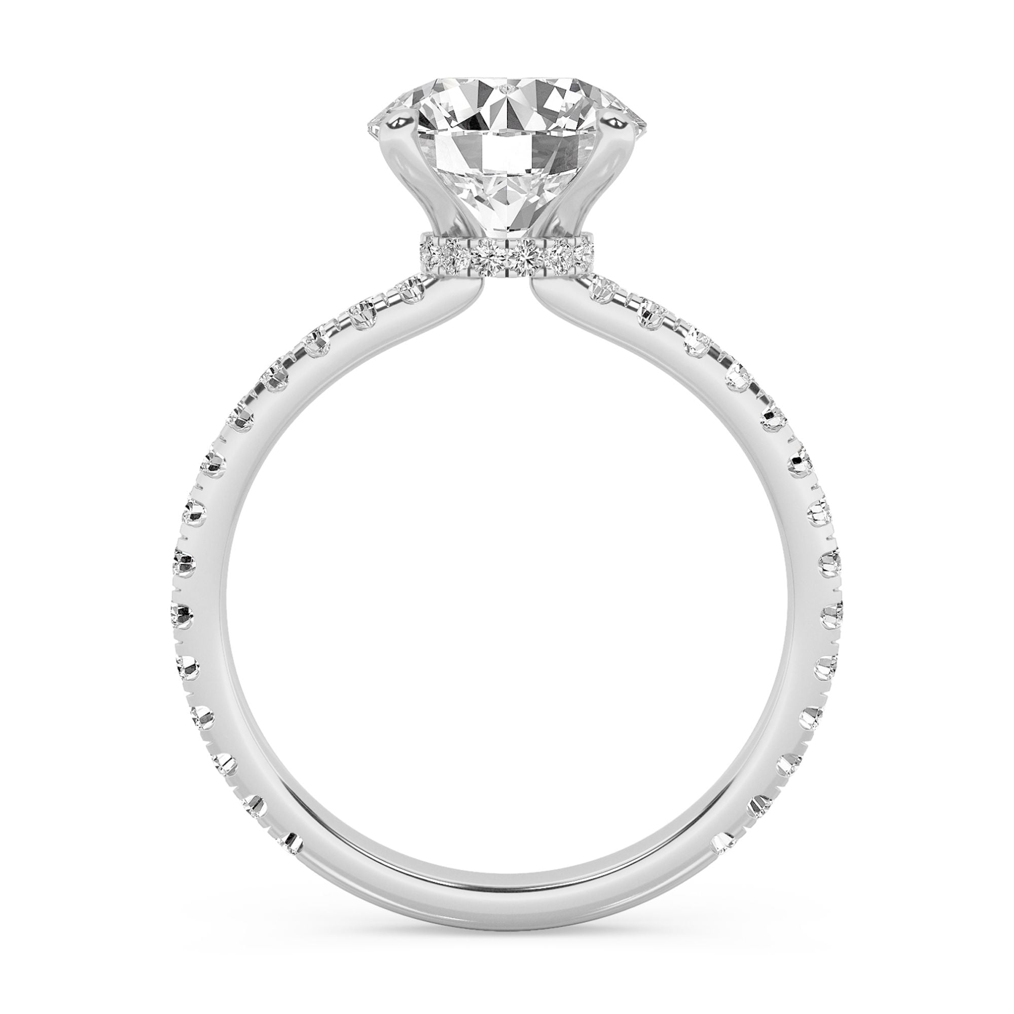 AFFY 2.40 Carat (ctw) Solitaire Engagement Ring For Womens, Round Lab Created Moissanite Stackable Promise Ring For Her In 14k White Gold Over Sterling Silver | VVS1 Quality Ring Size-4.5